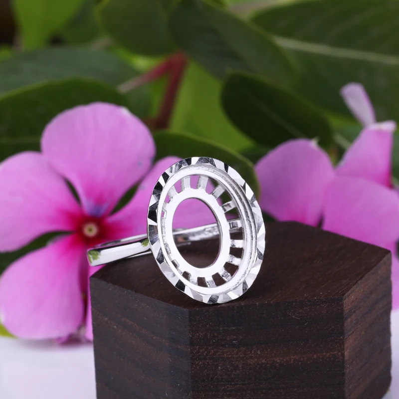 925 Sterling Silver Color Rings Setting With 13*16MM Cabochon Base for Women Handmade Jewelry Ring Blank Nice Gift | Украшения и