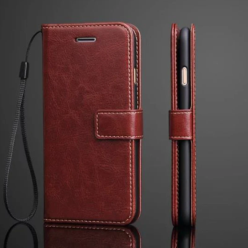 For IPhone 6G 7 8Plus 6S Plus Crazy Horse Texture PU Leather Case with Photo Frame Stand Card Slots Wallet Cover | Мобильные