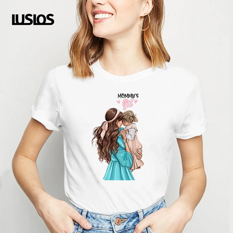 LUSLOS Новая летняя футболка для женщин женская с принтом Собака модная