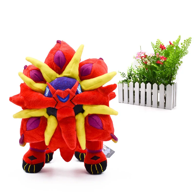 Solgaleo red 20 стилей Аниме Блестящий Mew Greninja Dragonair Psyduck Dragonite Kyogre Solgaleo Ho-Oh Magnemite мягкая плюшевая мультяшная кукла игрушка - Цвет: Solgaleo red