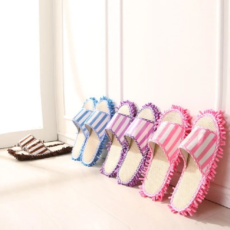 

2pcs Slippers Style Mops Ground High Quality Novelty Microfiber Funny Dust Bedroom Household Cleaning Tools Lazyman Supplies