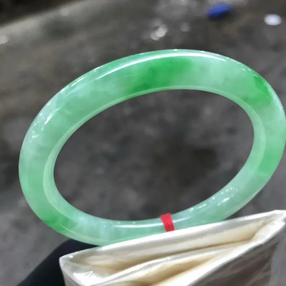 Gift A Certificate Natural Jadeite Bracelet Carved Green 54-62mm Imperial Concubine Jewelry |