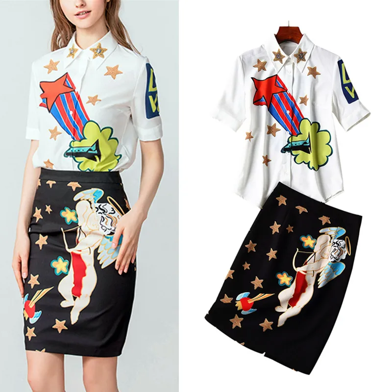 Женские комплекты из 2 предметов подиумный короткий топ с цветочным принтом