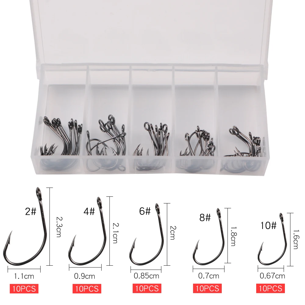 50PCS-F 50 шт./лот морские рыболовные крючки коробка LUSHAZER офсетная печать крючок 2#, 1#, 1/0#2/0#3/0# карп оснастка рыболовные большие крючки, снасти Аксессуары рыболовный крючок - Цвет: 50PCS-F