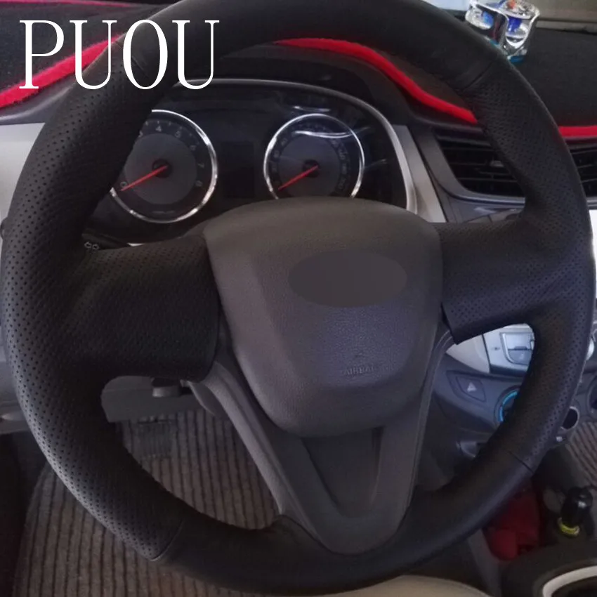 Искусственная кожа Puou черный цвет для Chevrolet Sail 2015-2017 Lova Aveo 2016 2017 Cavalier бесплатная