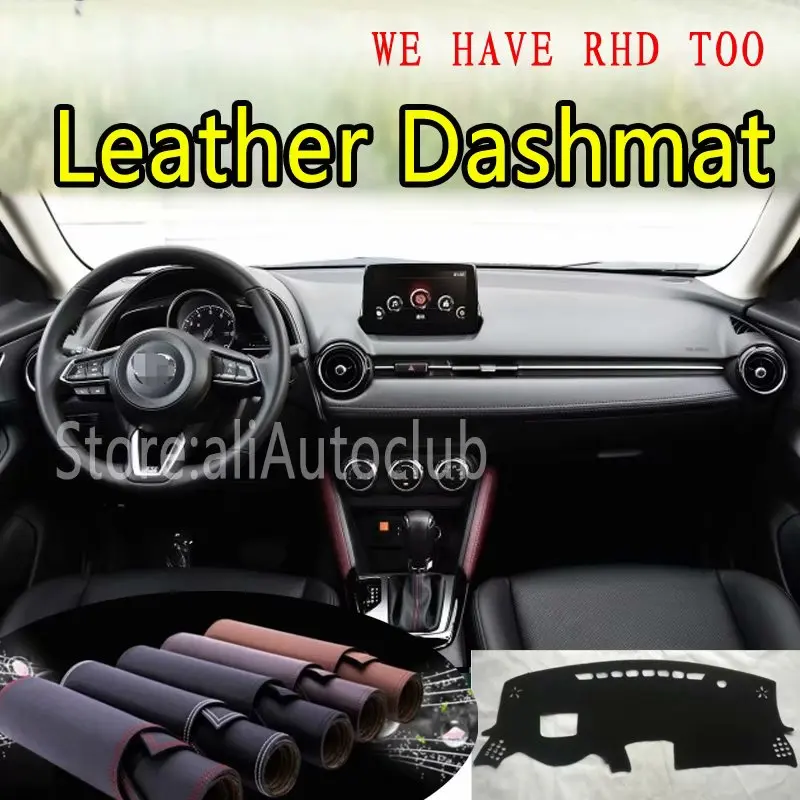 Для Mazda Cx 3 Mazda2 Demio 2014 2015 2016 2017 2018 2019 кожаный Dashmat крышка приборной панели для