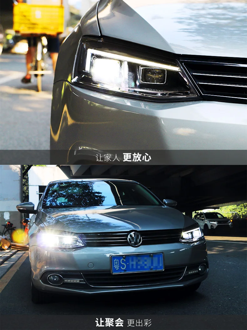 Автомобильный Стайлинг для фары для Volkswagen Jetta 2012- светодиодный налобный фонарь для Jetta светодиодный фонарь дневного света светодиодный DRL биксеноновый HID