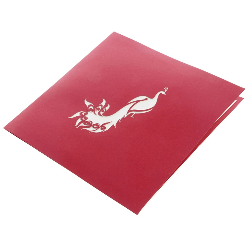 Открытка 3D всплывающие поздравительные открытки ручной работы Павлин день