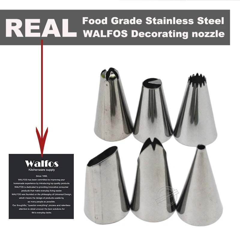 WALFOS 8 шт./компл. силиконовая глазурь трубопровод Крем кондитерский мешок + 6 сопла