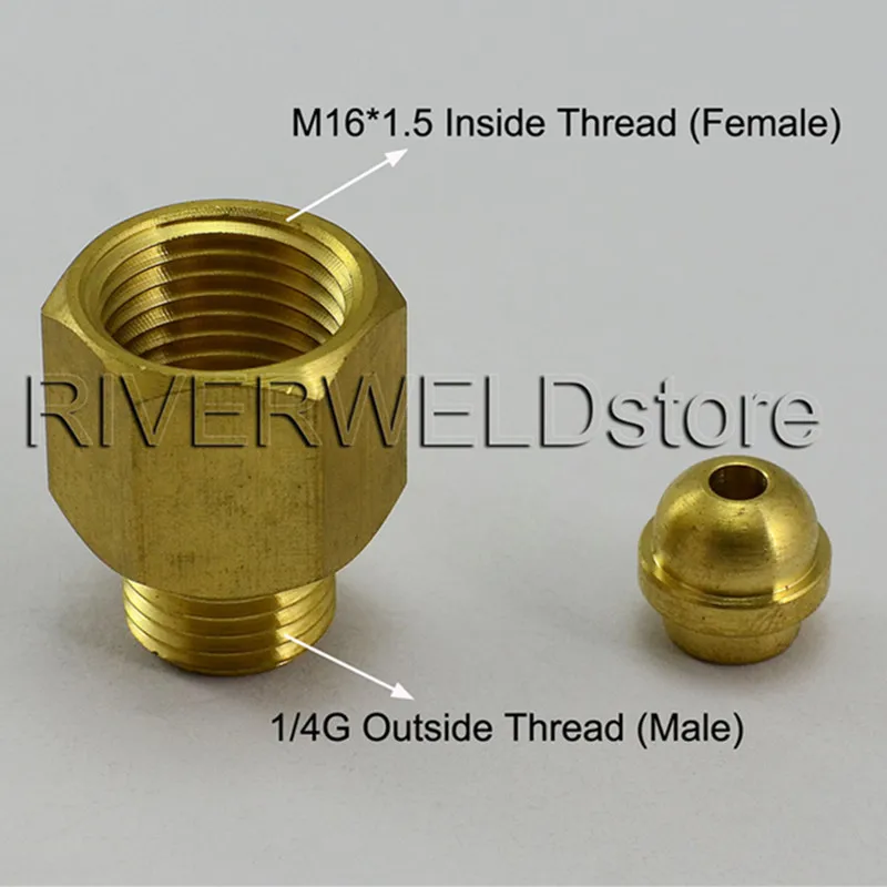 TIG сварочный адаптер горелки M16 * 1 5 на 1/4G соединительный кабель замена кабеля