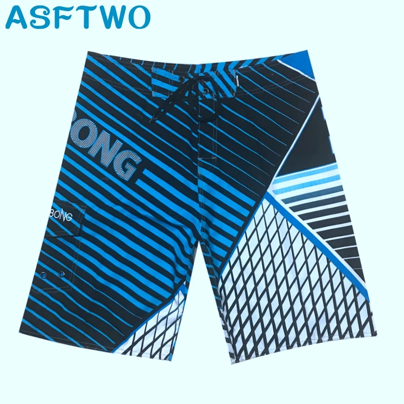 ASFTWOTrunks для мужчин бермуды Печатных Пляжные шорты быстросохнущие полиэстер