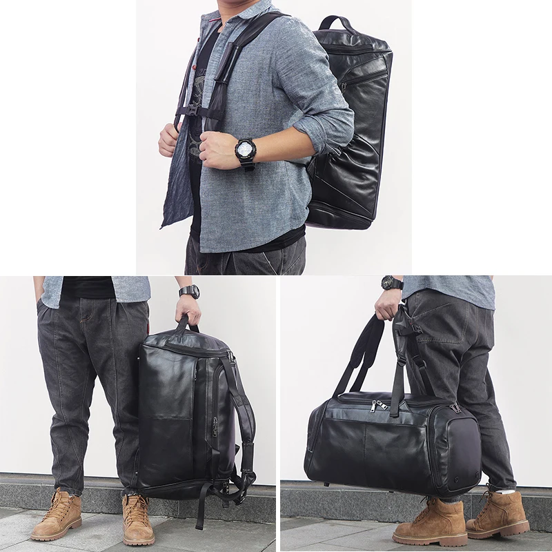 Натуральная коровья кожа дорожная сумка для мужчин и женщин большая