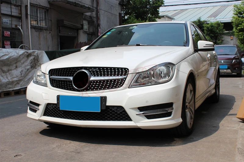 W204 Бриллиантовая решетка для Mercedes C Class W204 2007- C180 C220 C250 C300 C350 Решетка переднего бампера