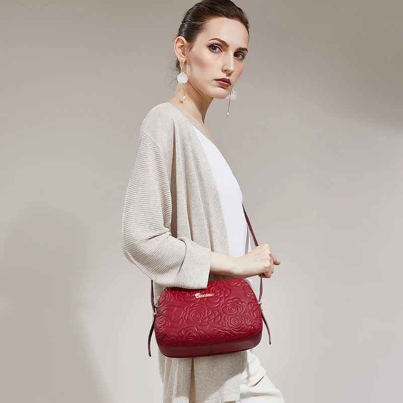 2018 популярная сумка из натуральной кожи ZOOLER женские сумки на плечо с тиснением