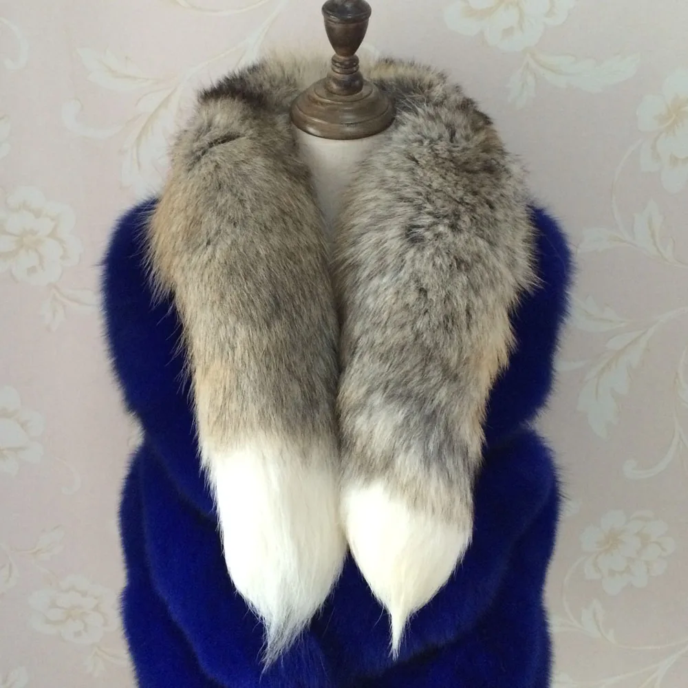 Зимний женский шарф из натурального Лисьего хвоста женские шарфы меха шейный