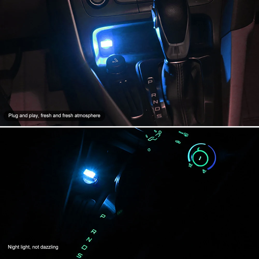 AOSHIKE, 1 шт., Автомобильный USB светодиодный светильник, декоративная лампа, аварийное освещение, универсальный, портативный, подключи и работай