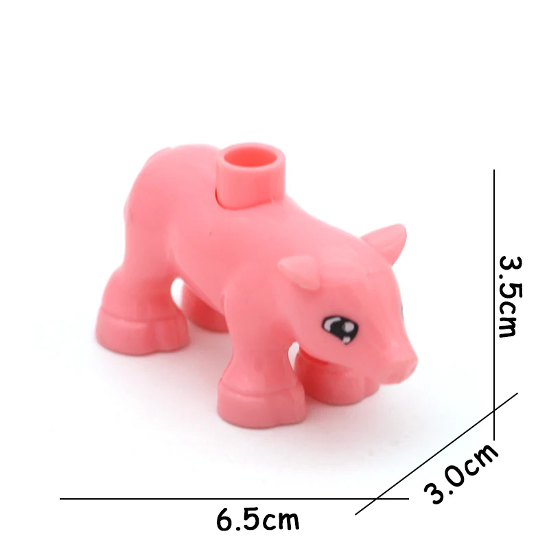 Pink pig DW-14 Сельскохозяйственная Серия животных, лошадь страуса, насекомое, большие частицы, модель, строительные блоки, креативные DIY кирпичи, развивающие игрушки для детей, подарок - Цвет: Pink pig DW-14