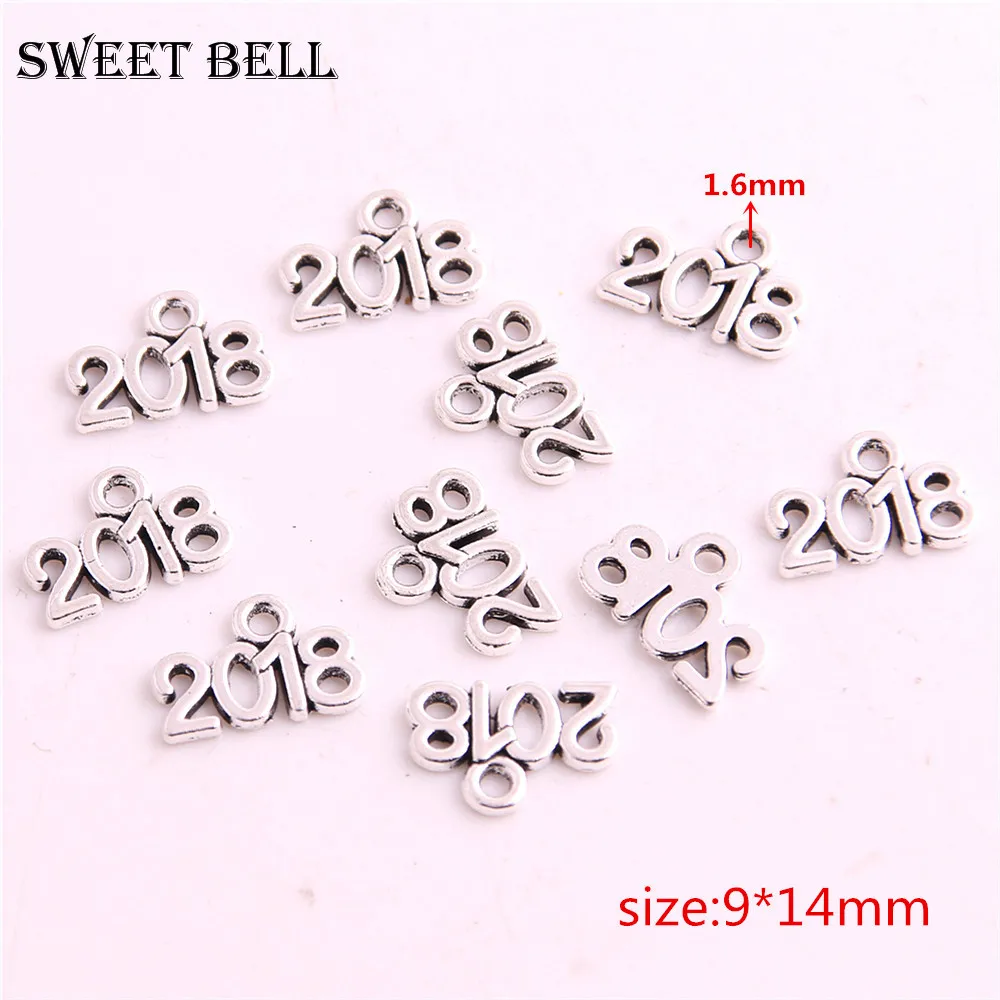 SWEET BELL 120pcs Vintage Arabic Numbers Digital 2018 2019 2020 Year Charm for Necklace Bracelet Jewelry Making D6221 | Украшения и