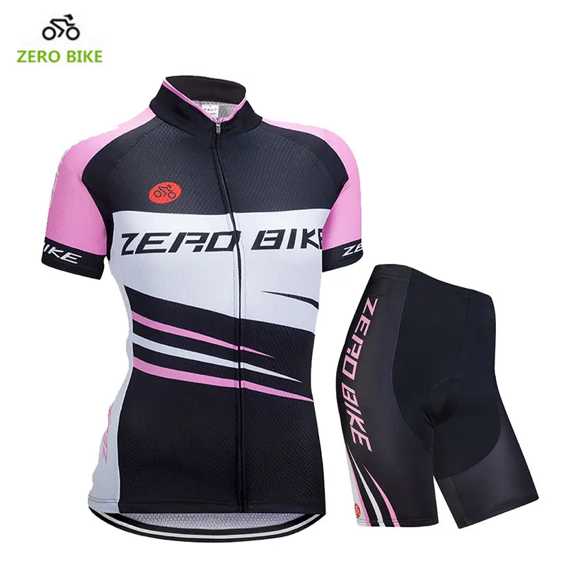 Короткое zerobike Лето Для женщин Велоспорт Джерси комплект быстросохнущая дышащий