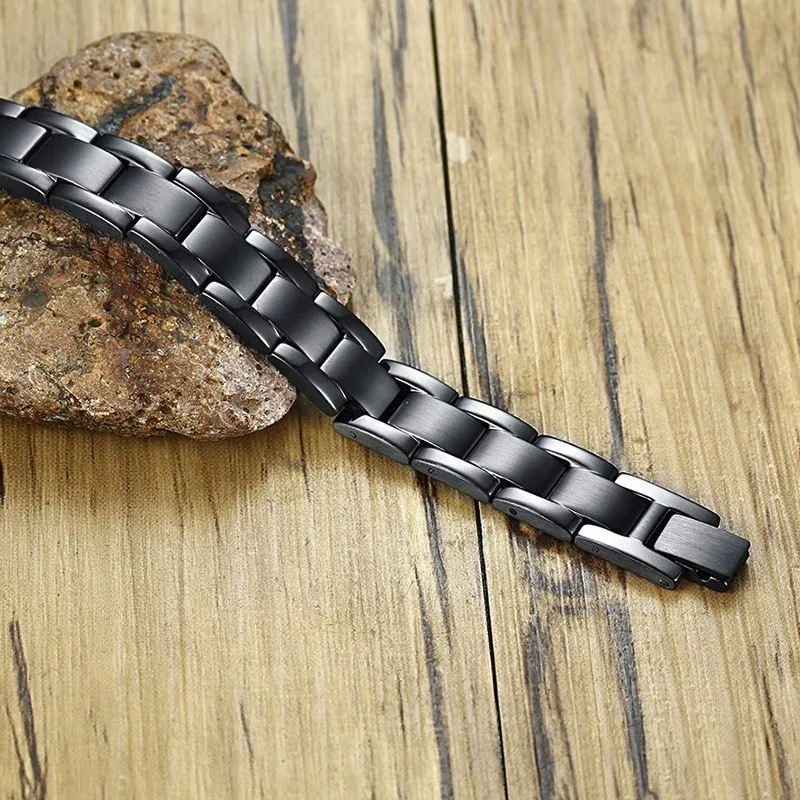 Карбоновый черный био магнитный терапевтический браслет для мужчин из