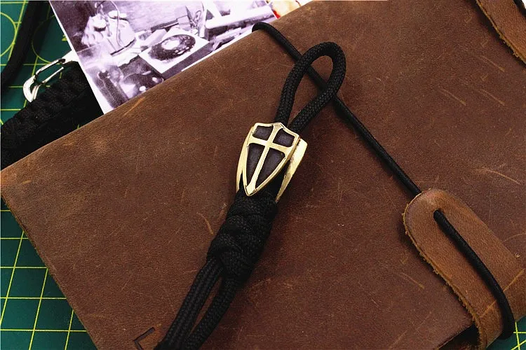 EDC латунные Трехгранные щиты бусы на веревочке нож бусины лезвие Висячие пряжки телефон кулон EDC Мульти инструменты бусы на веревочке