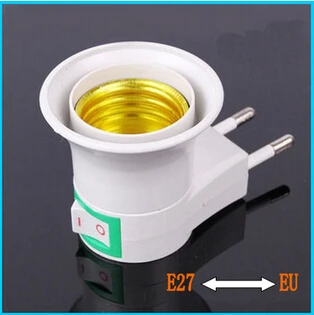 Новый переходник E27 со светодиодной подсветкой папа на штепсельную вилку