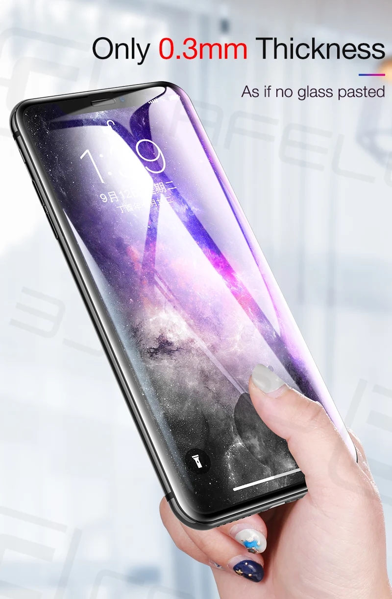 CAFELE 4D защита экрана с закругленными краями для iPhone XS Max X Xr полное покрытие закаленное стекло для iPhone XS XR защитное стекло