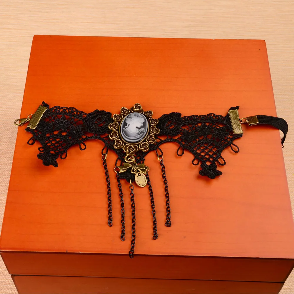 2015 Summer Vintage Palace Charming Tassel Sexy Black Lace Body Arm Chain Armlet Armband Bracelet Wedding Bridal Jewelry | Украшения и
