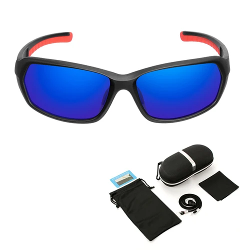 Blue lens case Поляризационные спортивные солнцезащитные очки для мужчин и женщин, очки для бейсбола, бега, велоспорта, рыбалки, вождения, TR90, для гольфа, туризма, охоты, лыжных очков - Цвет: Blue lens case
