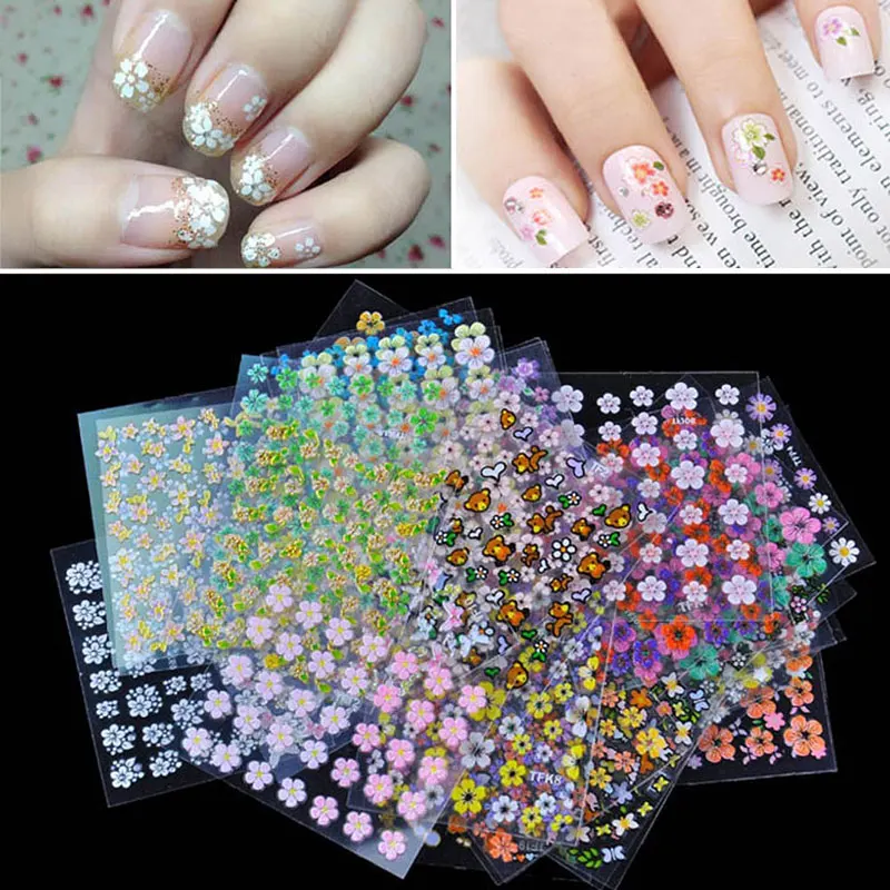 30 шт. 3D наклейки для ногтей с цветочным дизайном|sticker transfers|sticker decalnail art tips stickers |