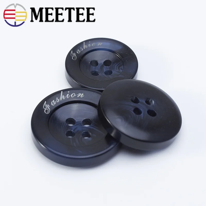 Meetee 30pcs 15-25mm Round 4-holes Plastic Resin Buttons Men Women's Coat DIY Sewing Suit Windbreaker Botones Accessory | Дом и сад