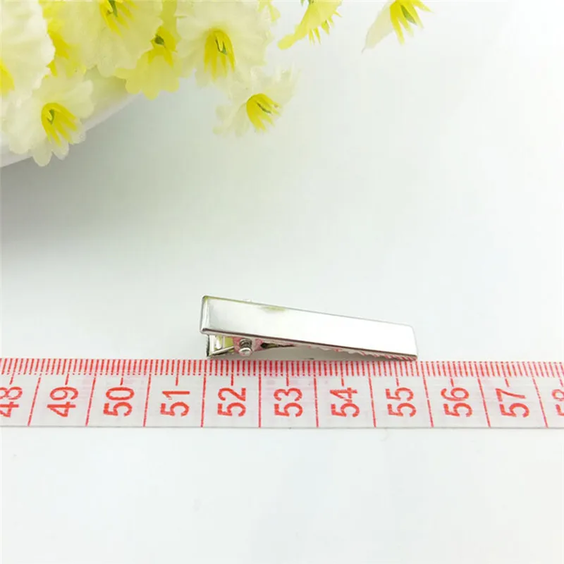 50 шт. новые зажимы для волос типа Аллигатор серебристые плоские металлические