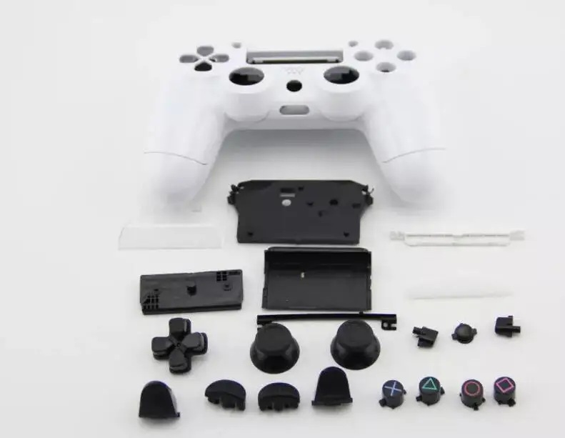White Для старых Playstation Dualshock 4 PS4 беспроводной контроллер V1 полный набор сменный корпус оболочка Гладкий чехол с ручкой Mod Kit - Цвет: White