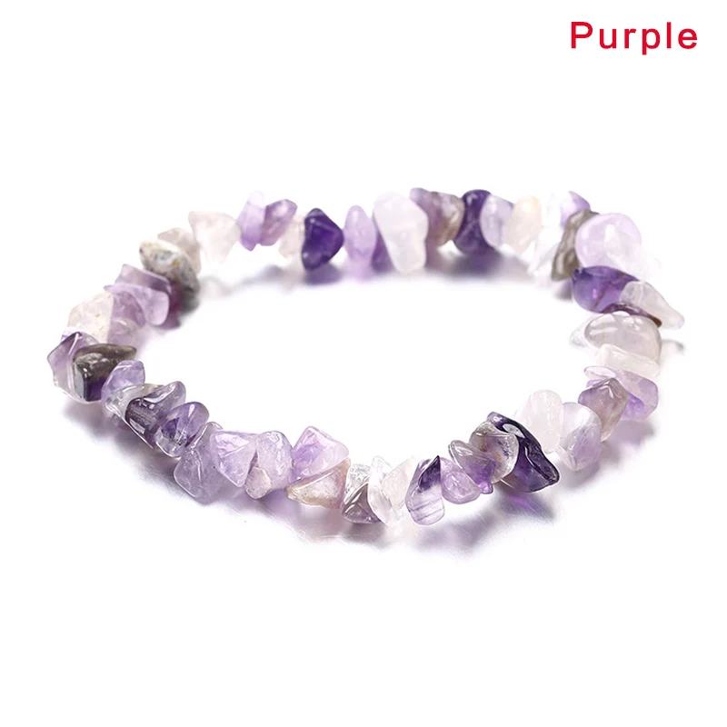 Purple Новые с вкраплениями натуральных камней эластичный браслет с жемчужинами в этническом стиле Стиль браслет из цветных камней MV66 - Окраска металла: Purple