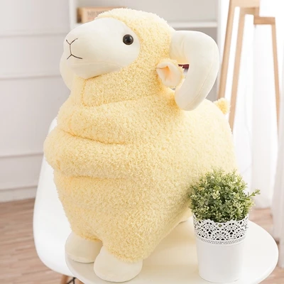Yellow Dorimytrader гигантская милая плюшевая игрушка в виде белой овцы, kawaii, животные, кукла в виде козы, подушка для детей, подарок для украшения, чайная опора, 60 см, 80 см - Цвет: Yellow