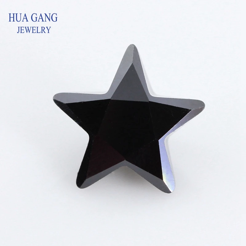 

5A Black Star Shape Brilliant Cut CZ Stone Synthetic Gems Cubic Zirconia For Jewelry Size 2.5x2.5~12x12mm Free Shipping