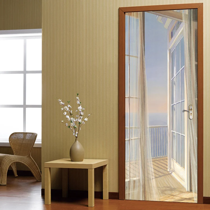 Пейзаж для балкона ПВХ водонепроницаемые 3D стереоскопические обои декора дома