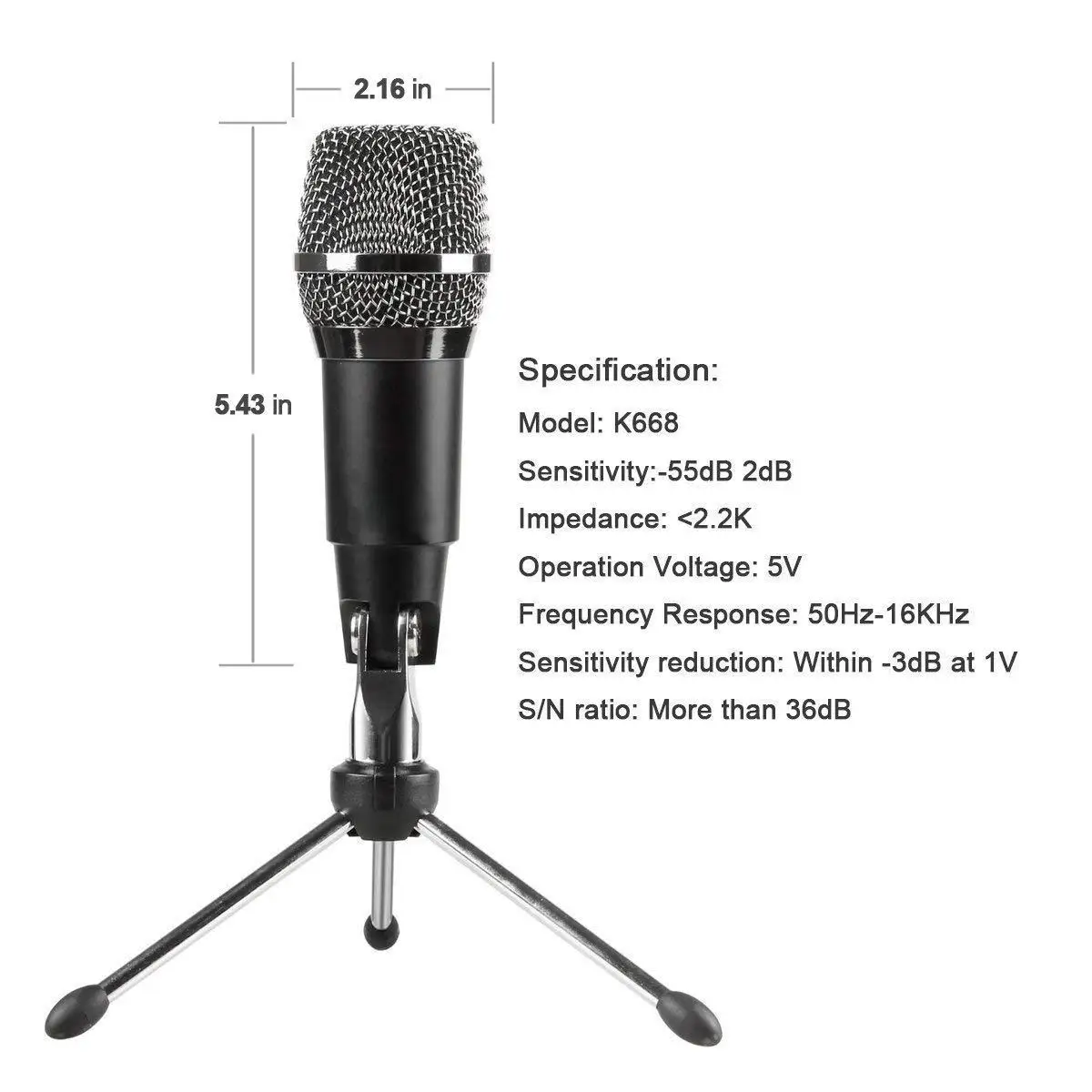 USB Microphone Plug &ampPlay Home Studio Condenser for Skype Recordings YouTube Google Voice Search Games( |