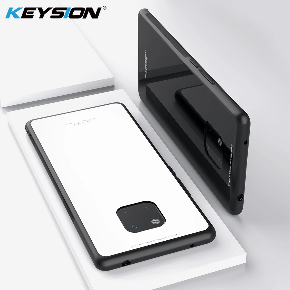 KEYSION чехол из закаленного стекла для телефона для huawei mate 20 Pro стекло нескользящий черный чехол для huawei mate 20 чехол Funda аксессуары