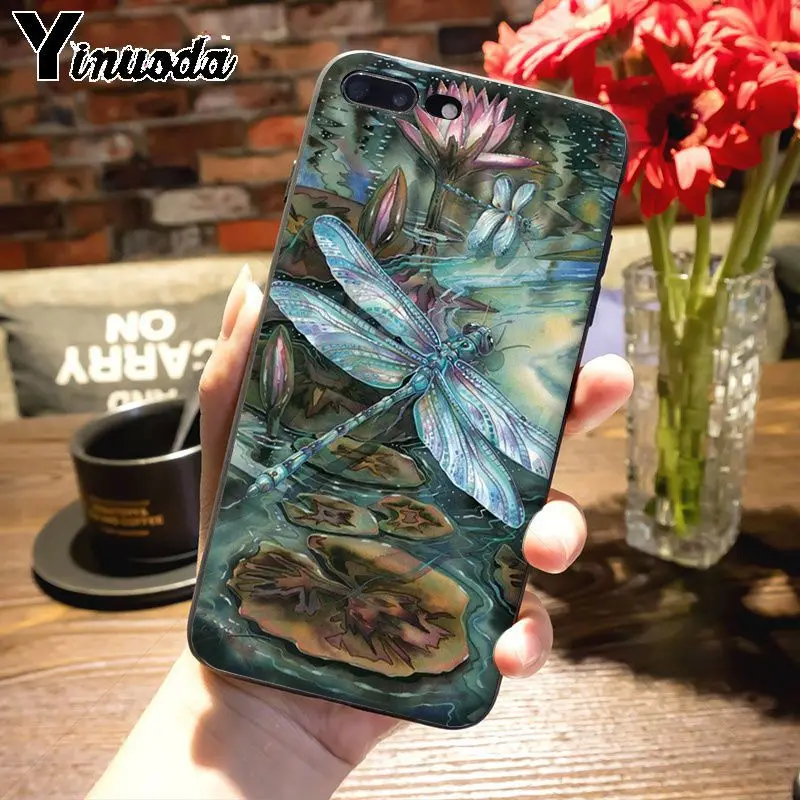 Yinuoda красивый популярный чехол со стрекозой для Apple iPhone 8 7 6 6S Plus X 5S 11pro SE 5C Чехол