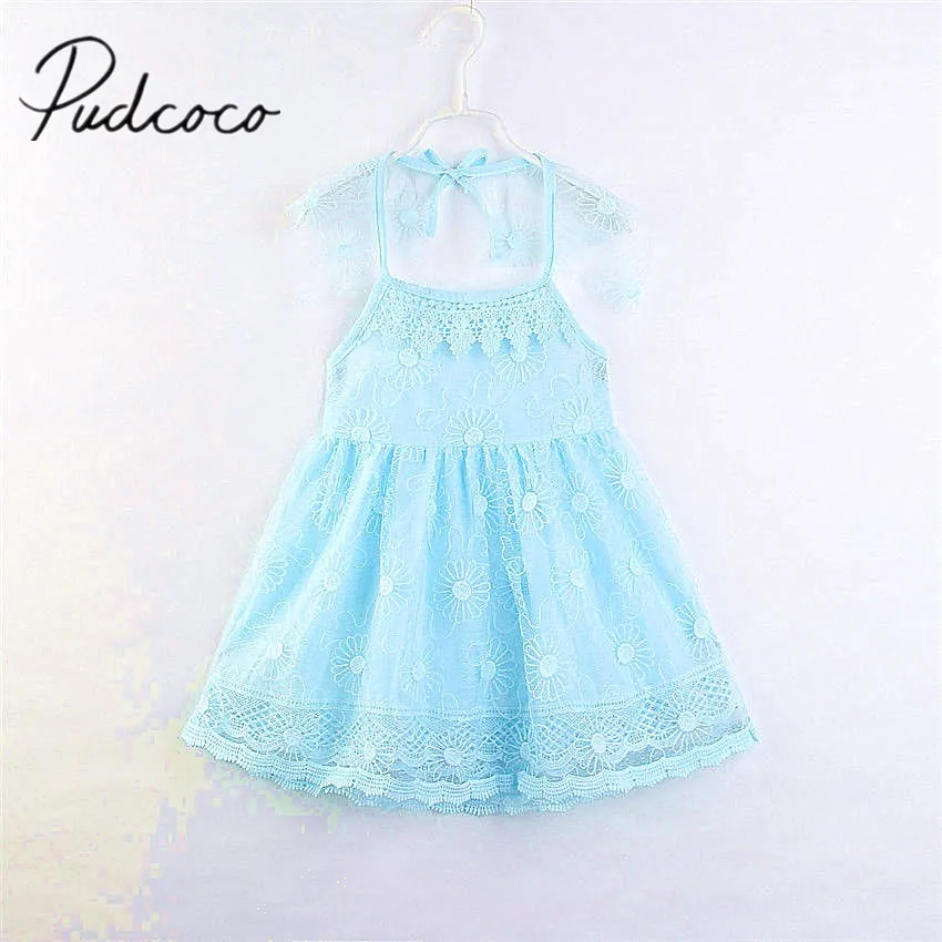 Новинка 2018 Брендовое платье принцессы для маленьких девочек кружевное с
