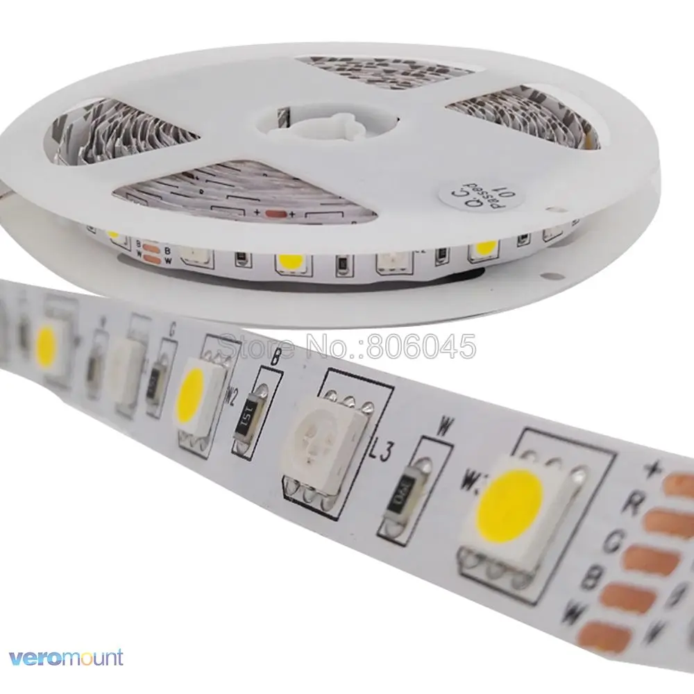 5 м 300 светодиодный 12V 24V DC SMD 5050 RGBW полосы IP20 IP65 IP67 Водонепроницаемый RGB + белый (RGBW)