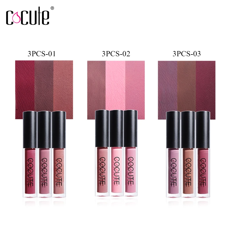 Набор пикантных блесков для губ Cocute 3 шт./лот стойкий Макияж Водостойкий тинт
