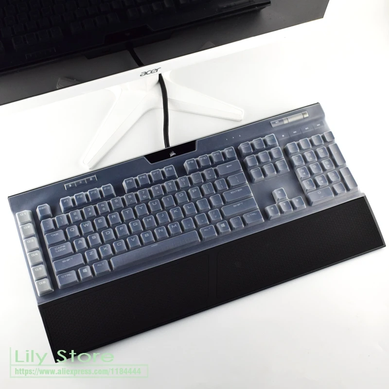 Clear Силиконовый протектор для CORSAIR K95 RGB PLATINUM Проводная игровая механическая клавиатура, Защитная пленка для офисного стола, защита от пыли - Цвет: Clear