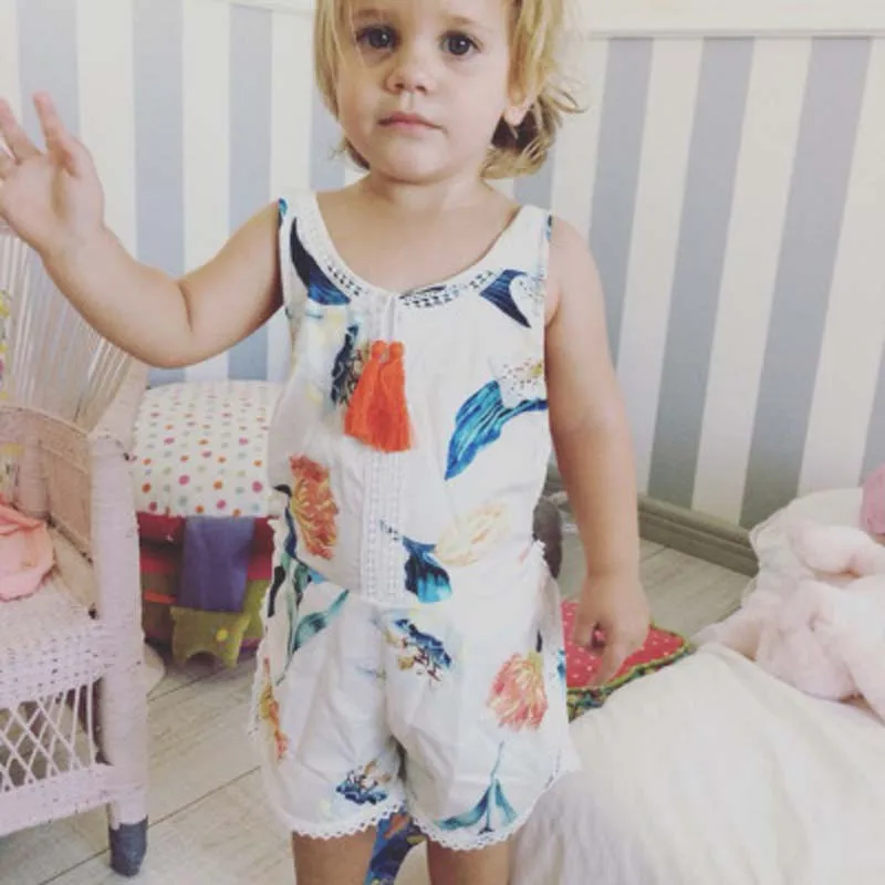 2018 летний детский комбинезон для девочек милый мультфильм печатных