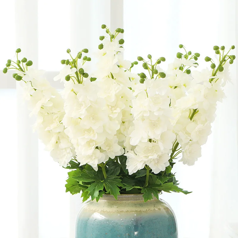 Цветы одна ветка Delphinium Ajacis 80 см длина модная Орхидея DIY искусственный шелк цветок