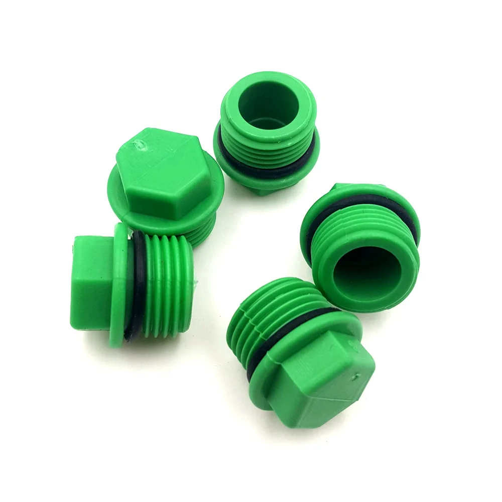 5 шт./лот 1/2 дюйма зеленые трубные фитинги наружная резьба Концевая крышка