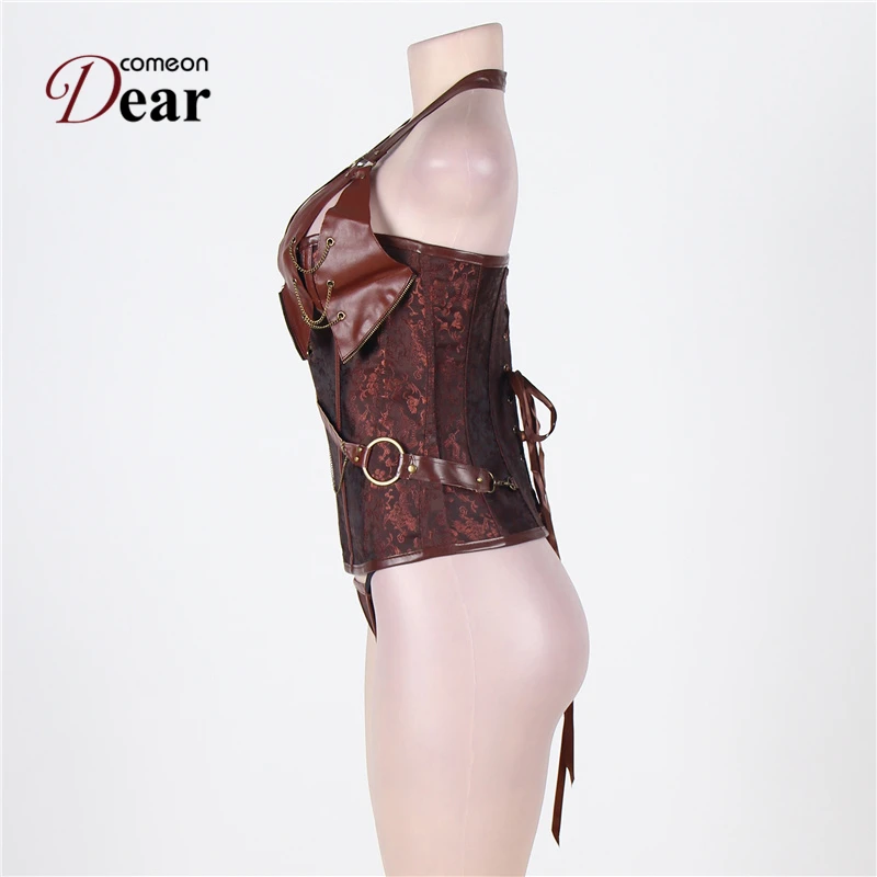 

Comeondear Corset Top Vetement Femme Gothique Burlesque Costumes AB2231 Vintage Plus Size Halter Fashion Ropa Steampunk Mujer