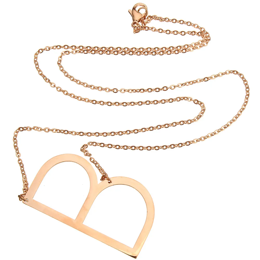 Новинка 2017 ожерелья с подвесками в виде букв из нержавеющей стали цвета розового