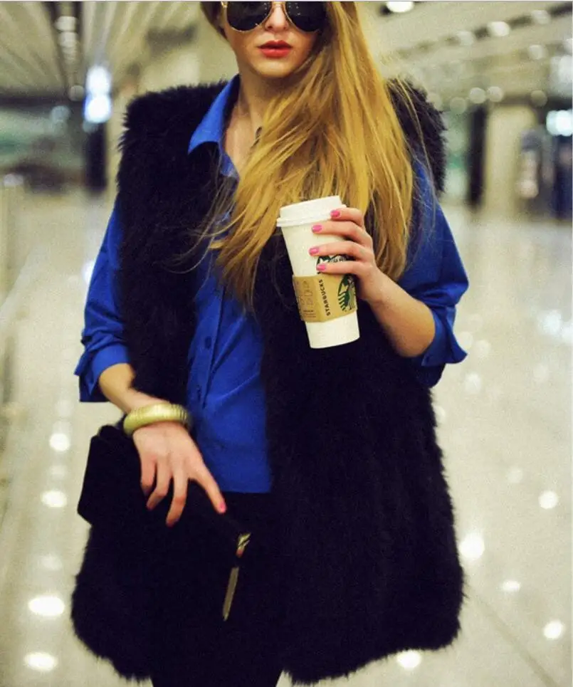 Женский жилет из искусственного меха меховой кроличий мех женский верхняя